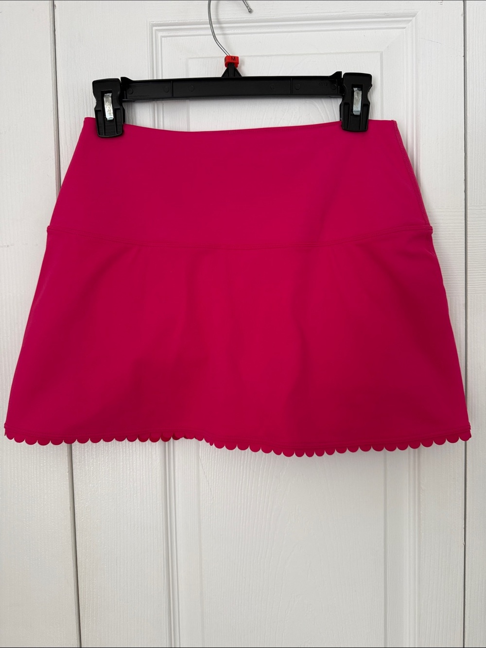 Scalloped Hem Mini Skirt in Vibrant Pink